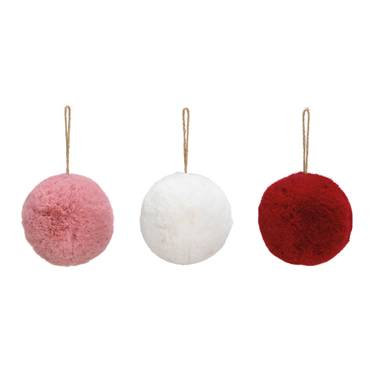 Hangbal van pluche bordeaux, roze, wit 3-voudig, (B/H/D) 13x13x13cm Ø13cm Hangbal van pluche bordeaux, roze, wit 3-voudig, (B/H/D) 13x13x13cm Ø13cm