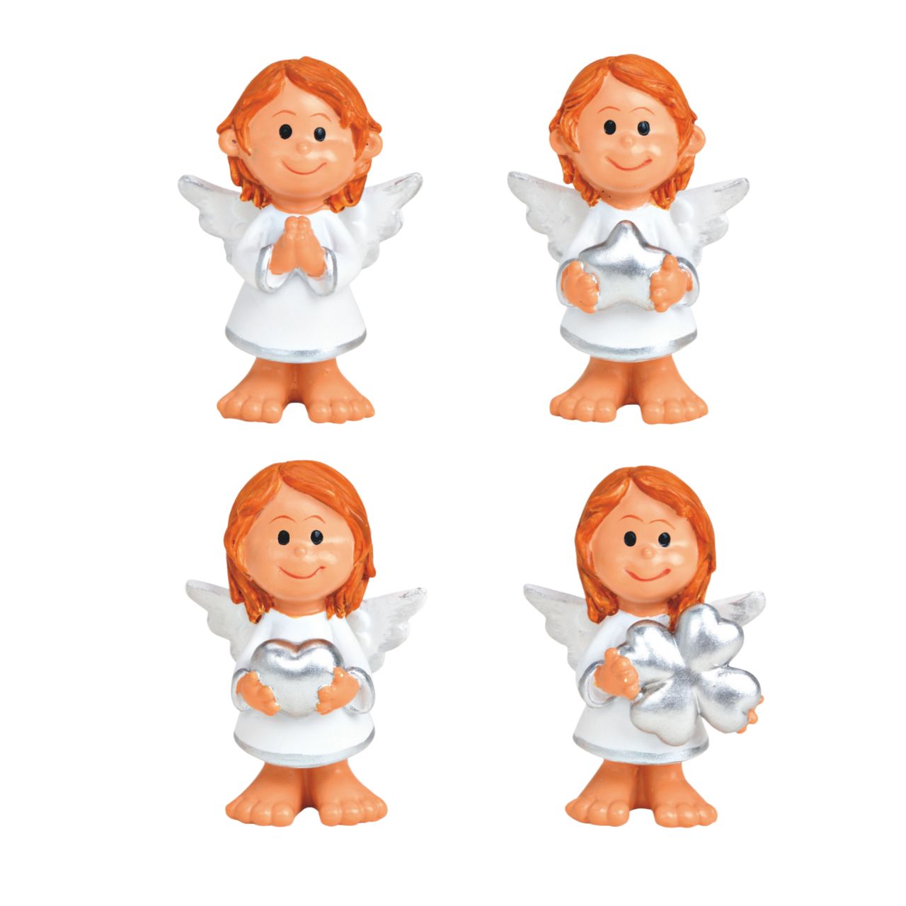 Engel in poly cadeauzakje wit (B/H/D) 6x6x3cm Figur, Puppe, Baby, Person, Gesicht