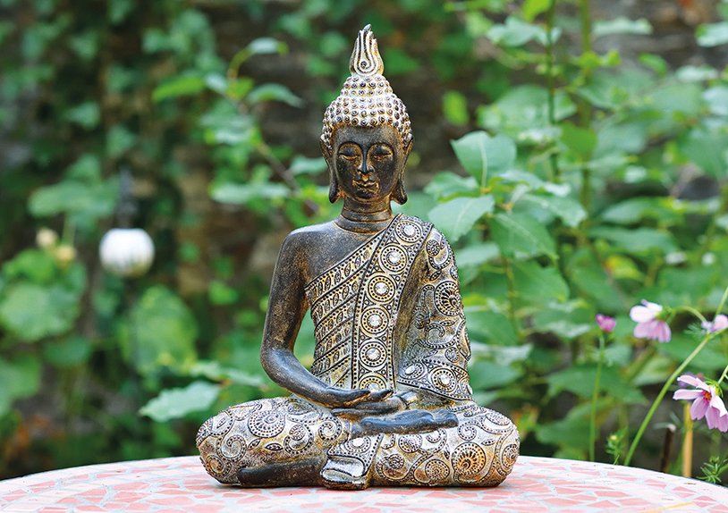 Bouddha en poly, L23 x P13 x H33 cm