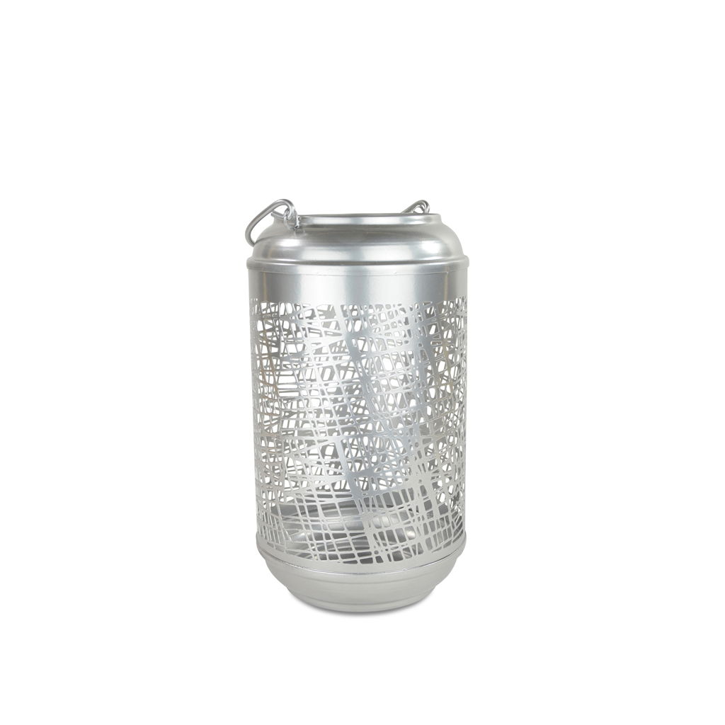 Laterne mit Griff. Metall. 16x27 cm. 1 Stck. silber matt, @ Krug, Flasche, Shaker