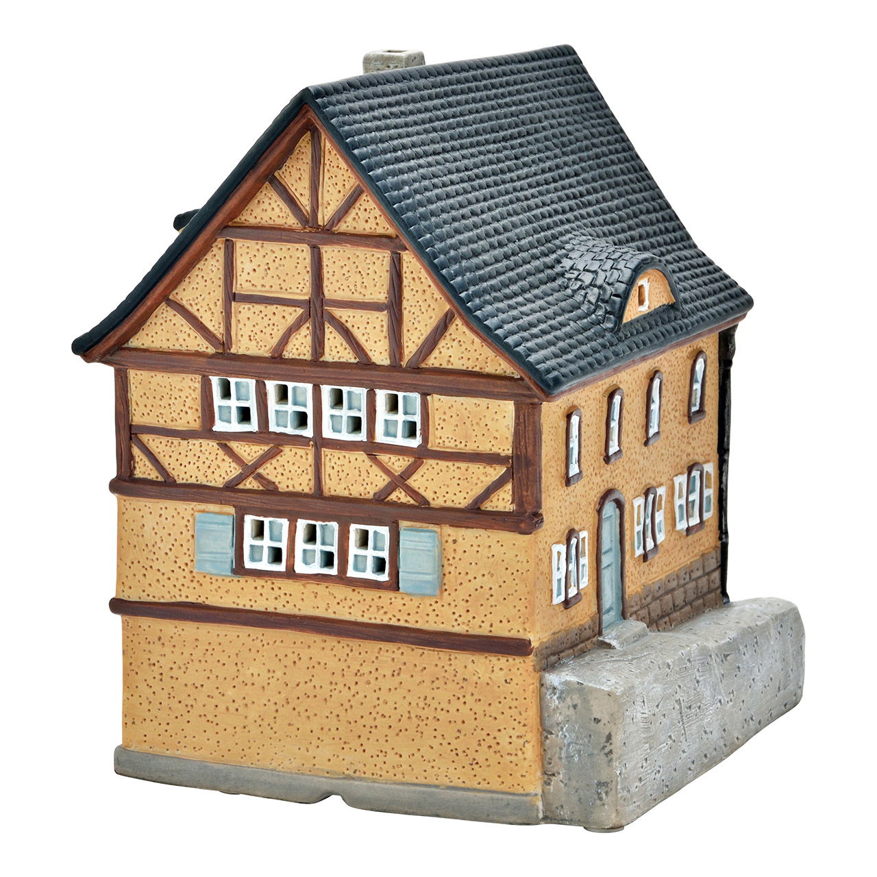 Wurm Lichthaus Plönlein in Rothenburg aus Porzellan, Bunt (B/H/T) 18,6x18,4x15cm Gebäude, Hütte, Wohnen, Nachbarschaft, Kloster