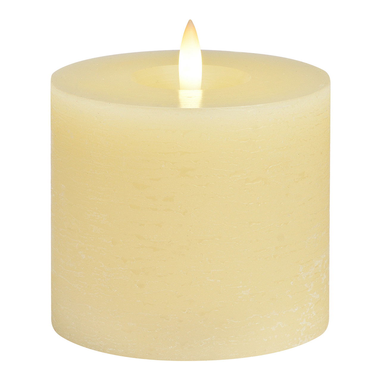 Candle LED cream, flickering light, exclusive 3xAA made of wax (W/H/D) 10x9x10cm