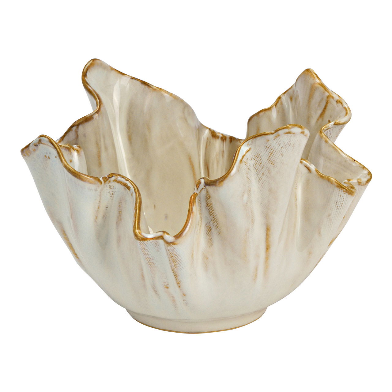 Blumentopf aus Keramik, Beige (B/H/T) 16x11x15cm