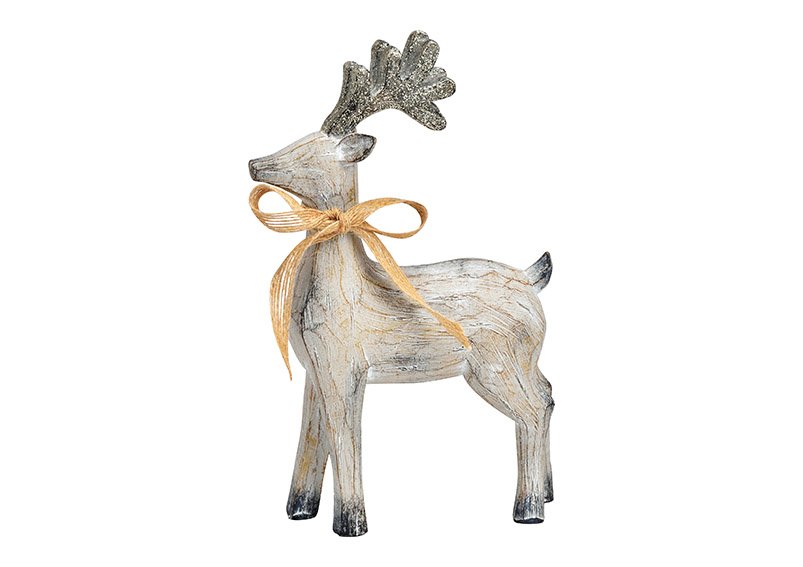 Deer from poly gray (W/H/D) 14x22x5cm