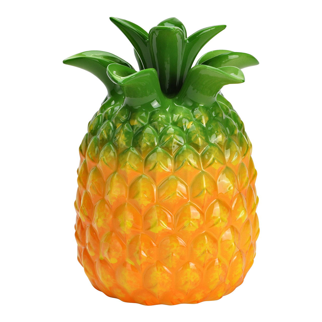 Vase Ananas aus Keramik, Gelb (B/H/T) 15x21x15cm