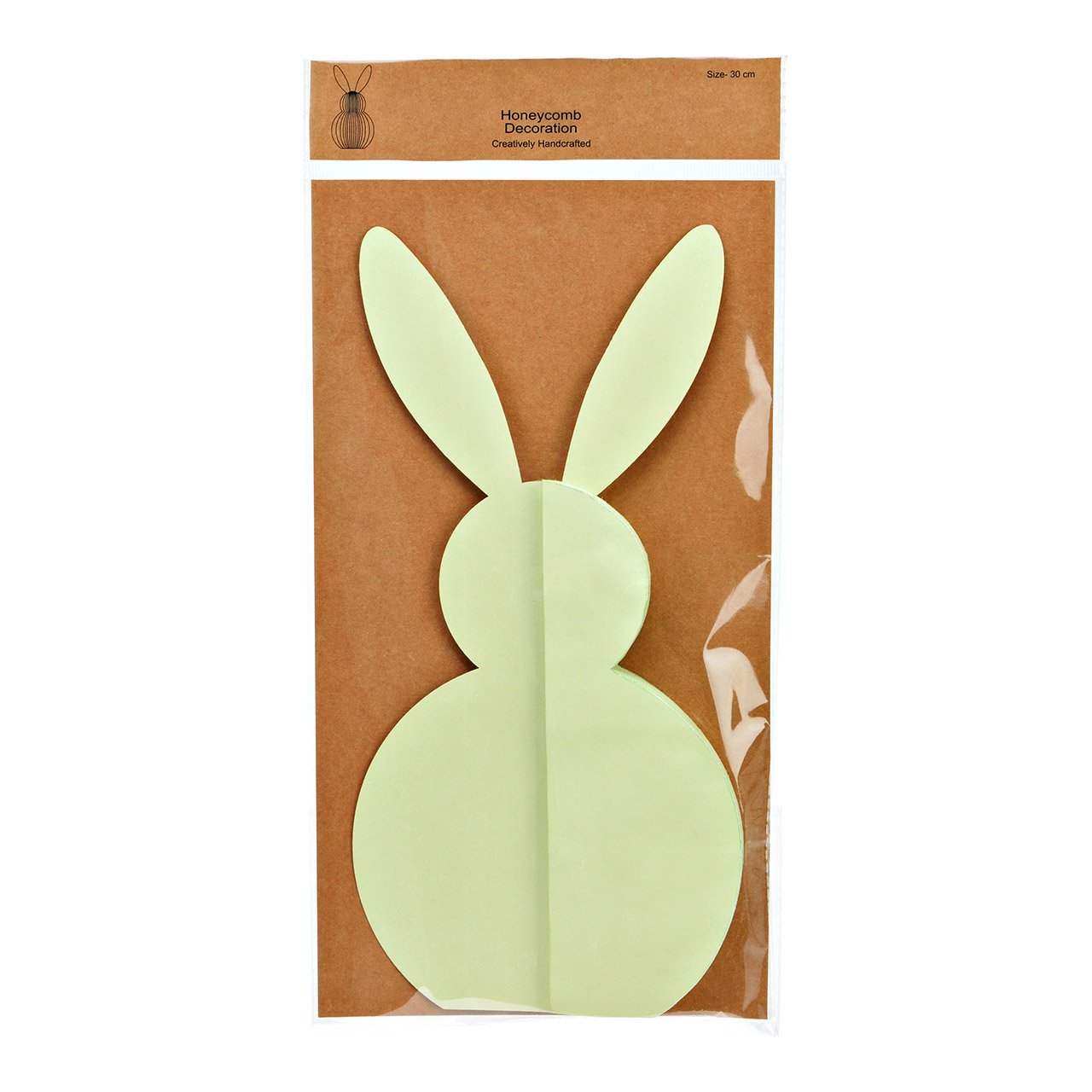 Honeycomb bunny made of paper/cardboard green (W/H/D) 16x30x16cm