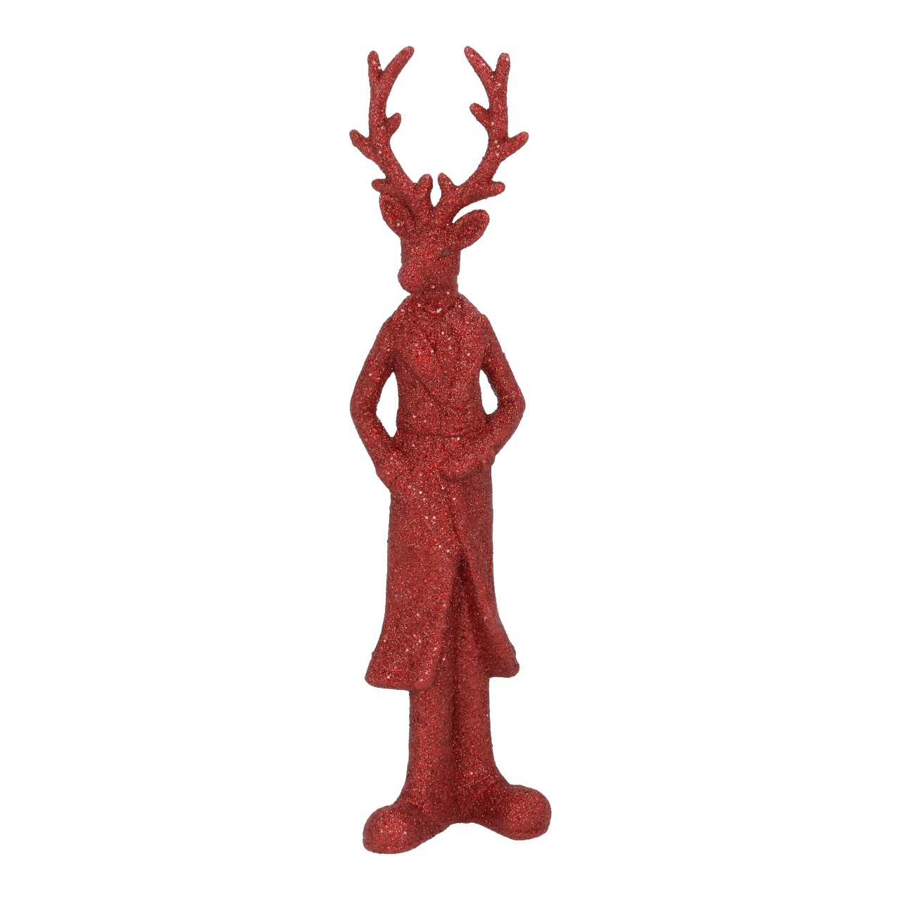 Hirsch aus Kunststoff Rot (B/H/T) 10x40x6cm Person