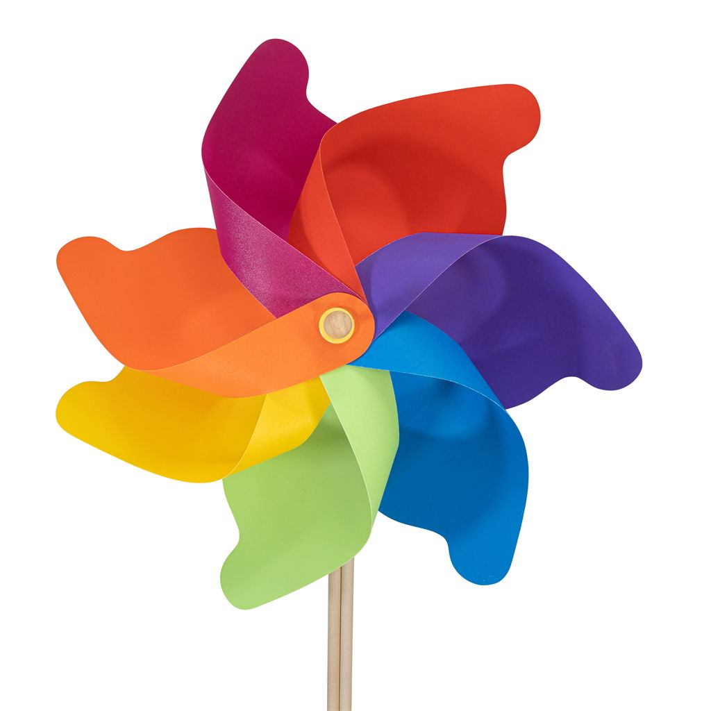 Rainbow wind wheel, plastic, 63x28x190cm, 1 pc, rainbow-colored, @ Kunst