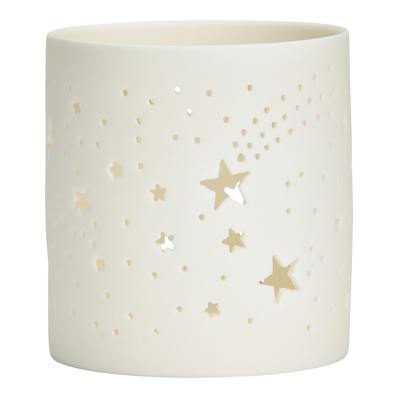 Ceramiczna lampka w ksztalcie gwiazdy, biala (szer. x wys. x gl.) 7 x 8 x 7 cm Töpferei, Lampe, Lampenschirm, Tasse, Porzellan