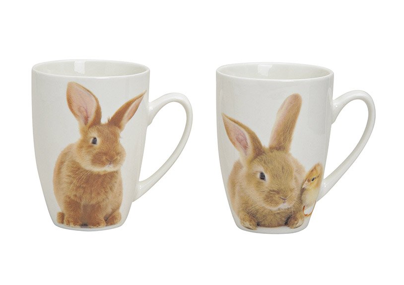 Mug rabbit porcelain 2ass.11cm