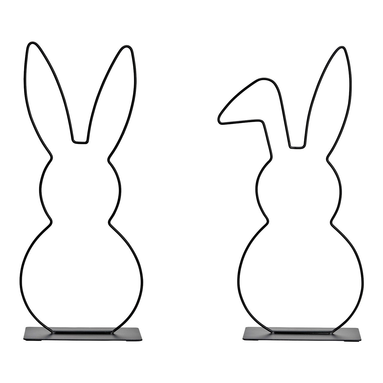 Aufsteller Hase aus Metall schwarz 2-fach, (B/H/T) 21x50x10cm Aufsteller Hase aus Metall schwarz 2-fach, (B/H/T) 21x50x10cm
