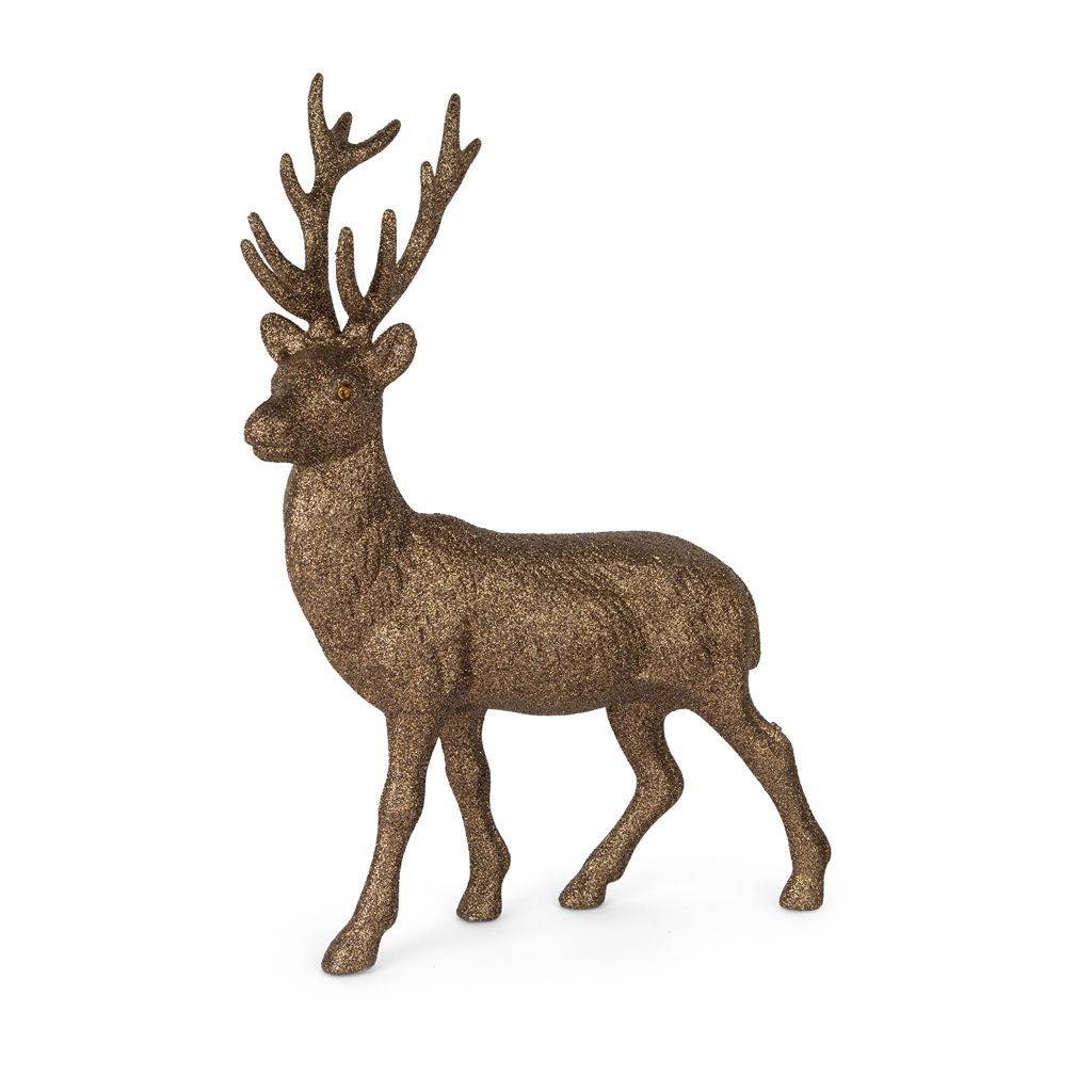 Stag standing, plastic, 21x9x30cm, 1 piece, brown Hirsch, Säugetier, Tierwelt, Elch, Antilope