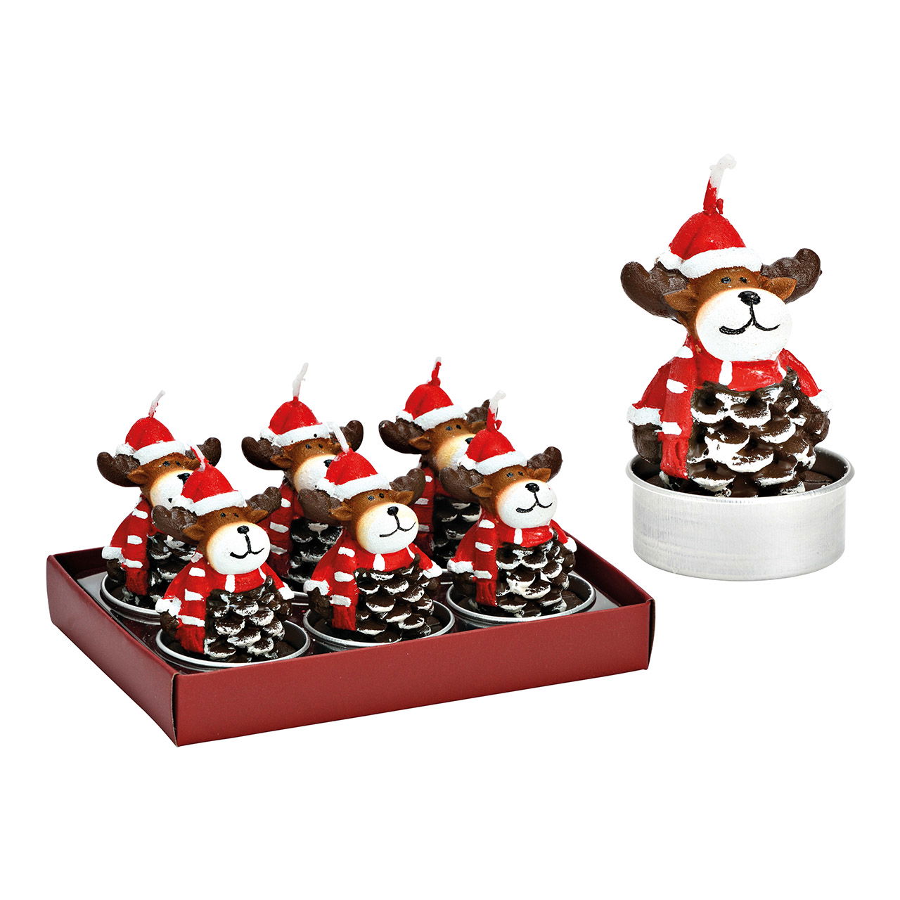 Teelicht Set Elch 6-er Set, aus Wachs rot (B/H/T) 4x6x4cm Teelicht Set Elch 6-er Set, aus Wachs rot (B/H/T) 4x6x4cm