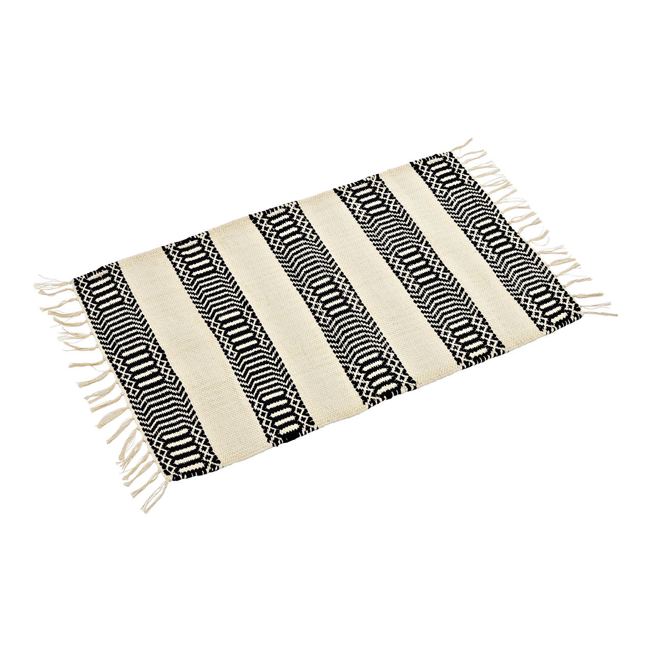 Rug made of cotton black, white (W/H) 80x47cm