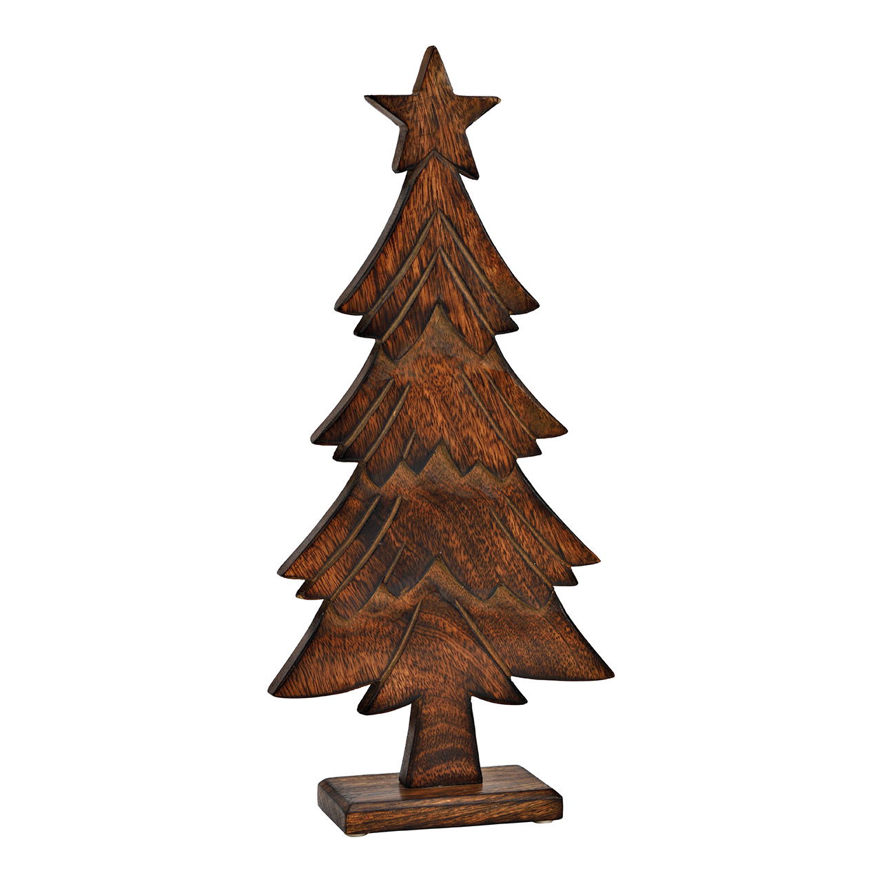 Aufsteller Tannenbaum aus Mangoholz braun (B/H/T) 20x42x5cm