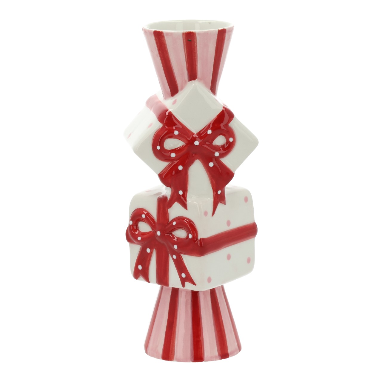 Vase Geschenk aus Keramik Rot/Pink (B/H/T) 8x21x8cm Essen, Süßigkeiten, Töpferei, Spielzeug