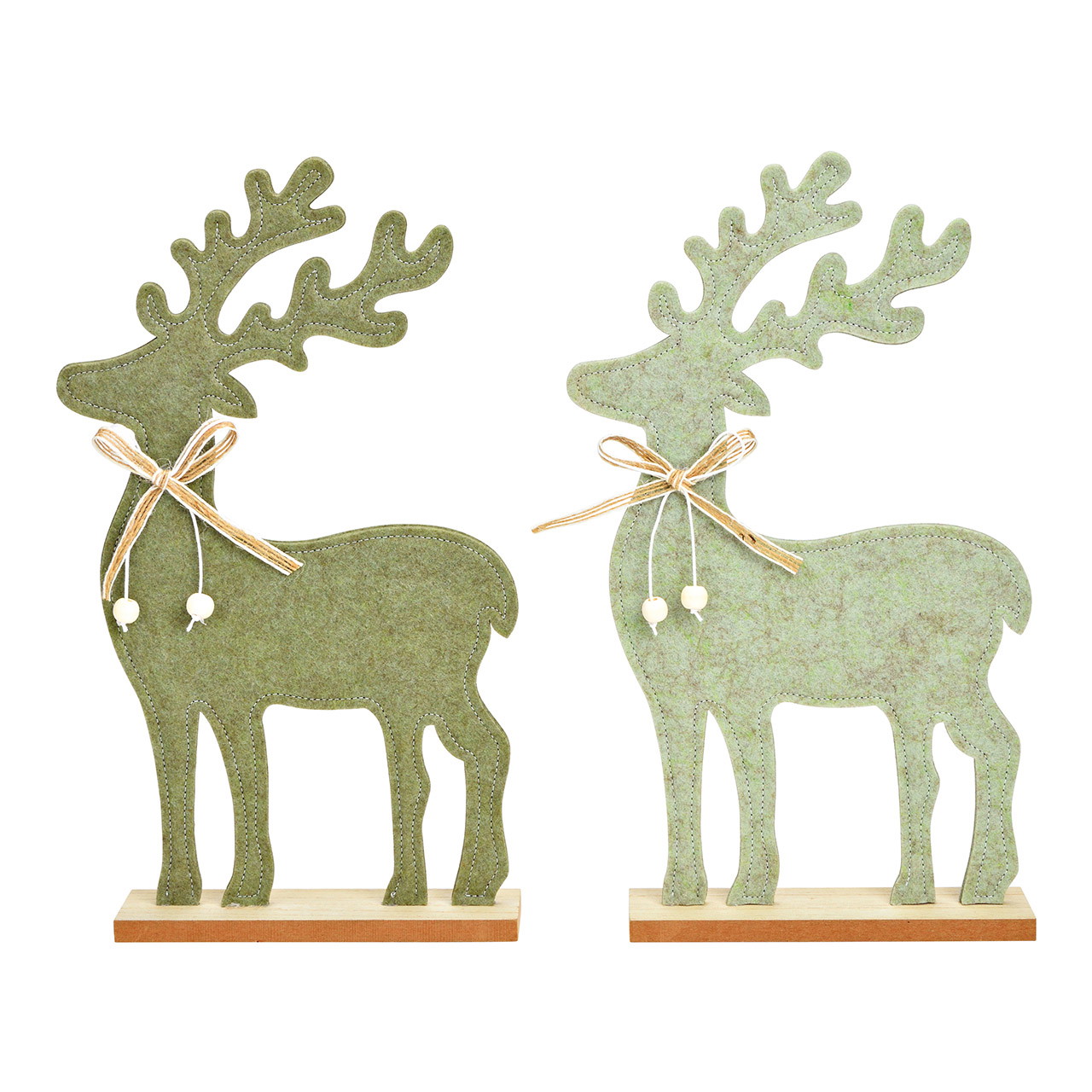 Displaystandaard hert van vilt groen 2-voudig, (B/H/D) 18x31x5cm Displaystandaard hert van vilt groen 2-voudig, (B/H/D) 18x31x5cm
