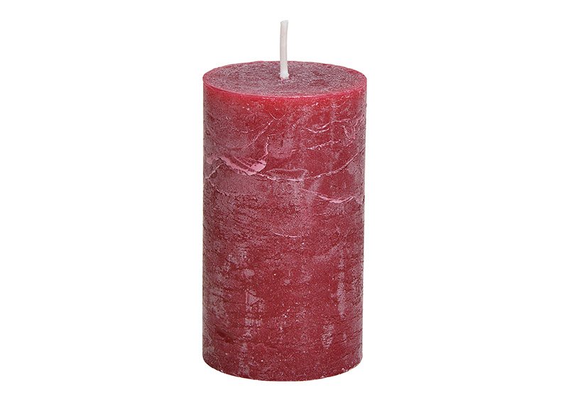 Candle 6,8x12x6,8cm made of wax bordeaux
