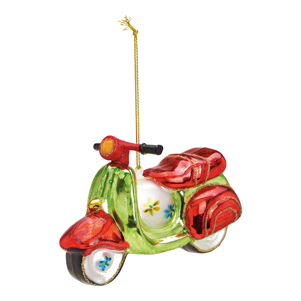 Christmas hanger motor scooter made of glass Colorful (W/H/D) 11x8x4cm