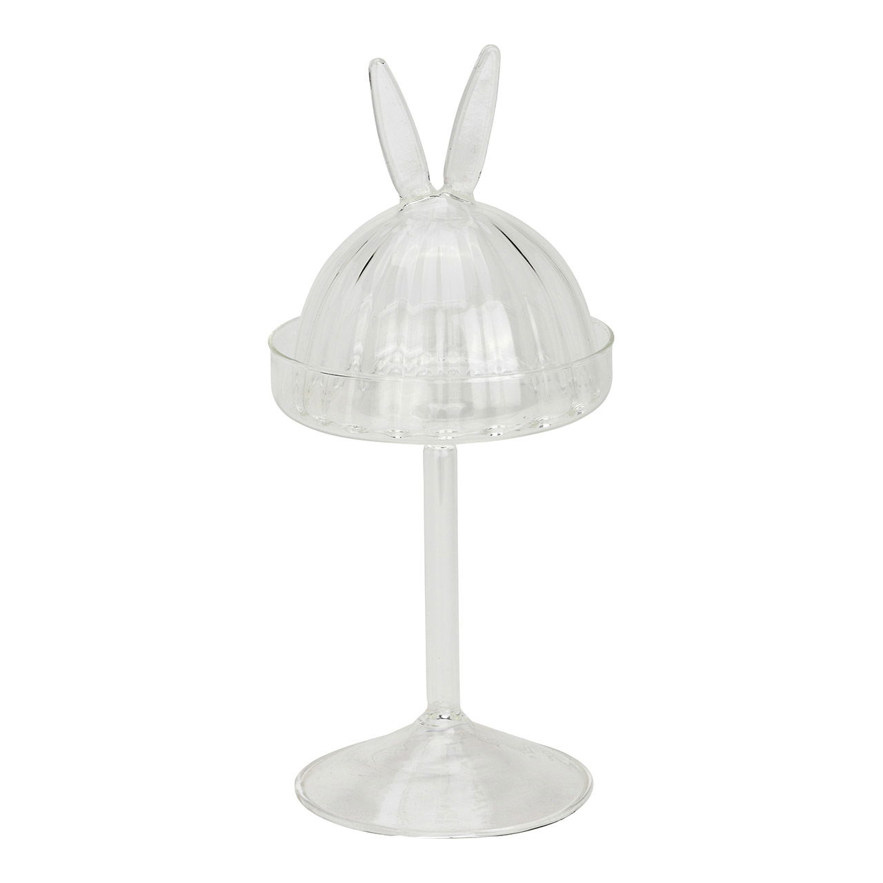 Glass cake plate, bunny ears, transparent (W/H/D) 10x22x10cm Lampe, Tischlampe, Glas