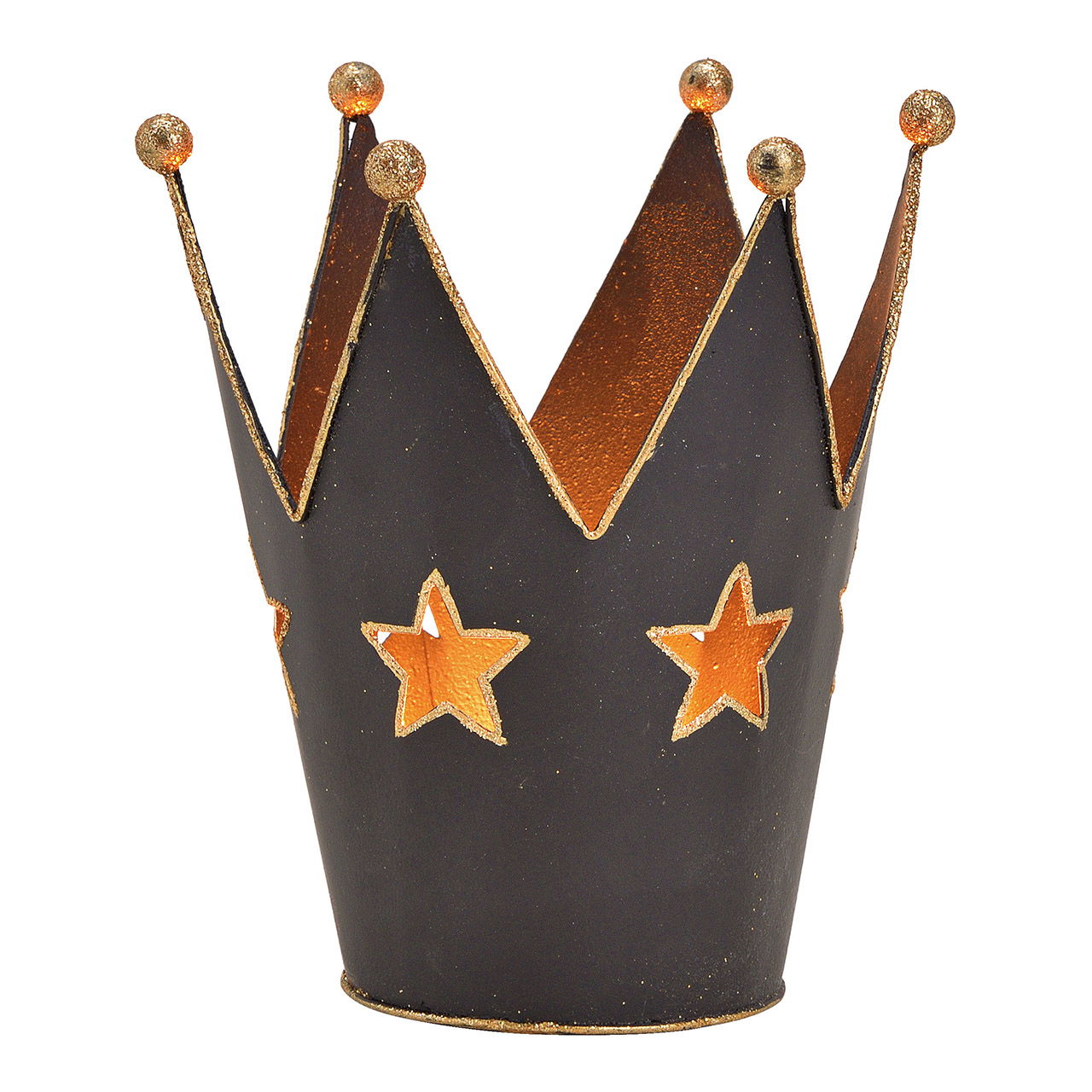 Lantern crown, star decor made of metal black (W/H/D) 11x13x11cm Lantern crown, star decor made of metal black (W/H/D) 11x13x11cm