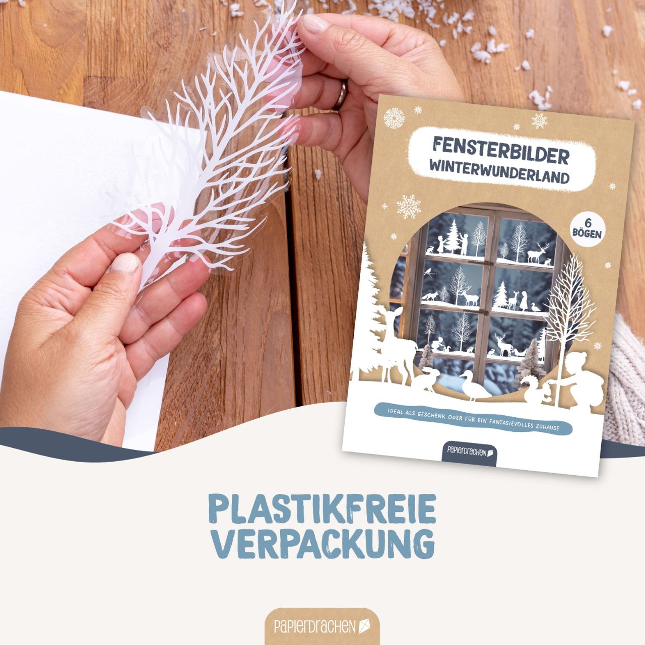 Papier, Schneepapier, Fenster-Szenerie, Winterlandschaft, Filigran-Papier