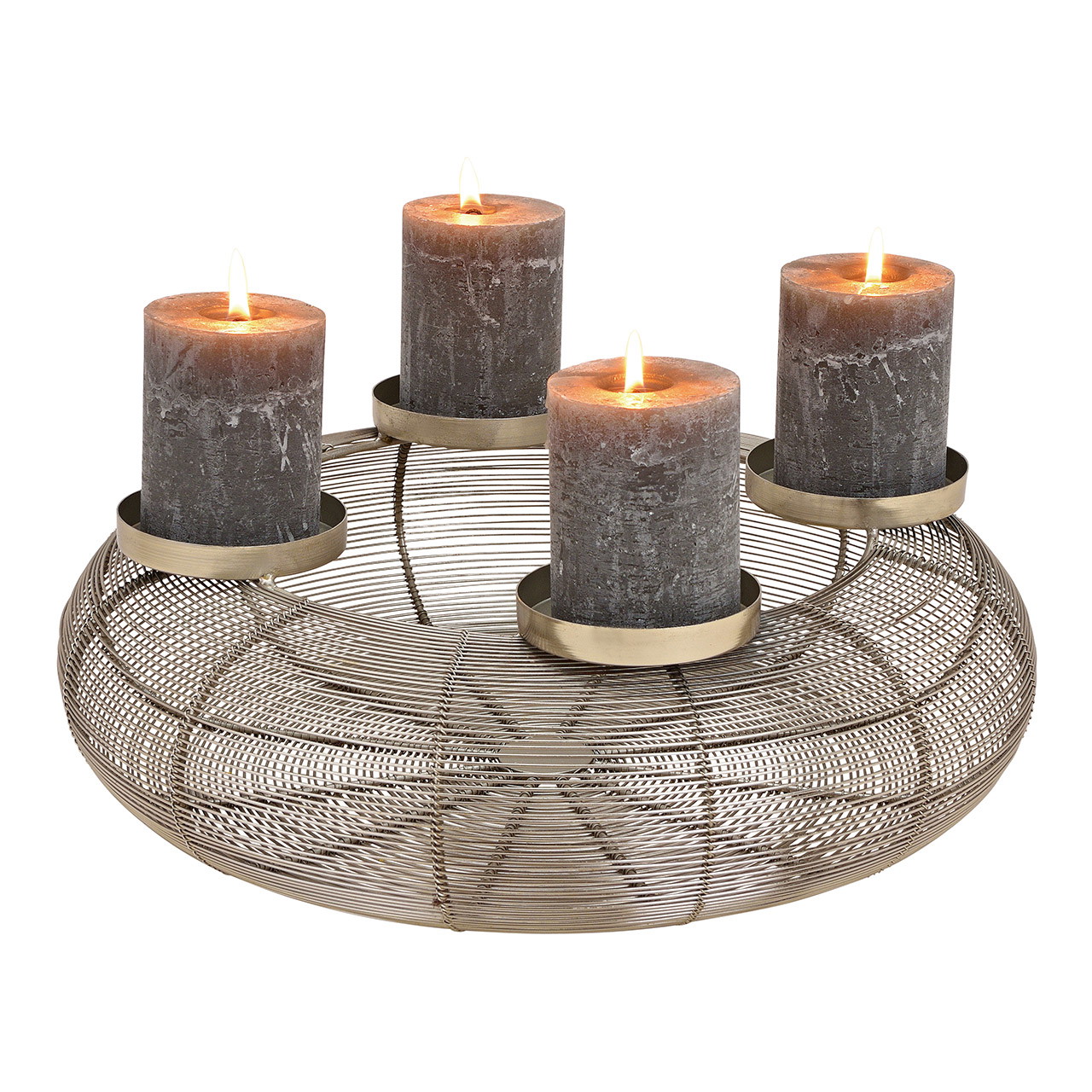 Adventskrans van metaal, mand, zilver (B/H/D) 38x13x38cm Adventskrans van metaal, mand, zilver (B/H/D) 38x13x38cm