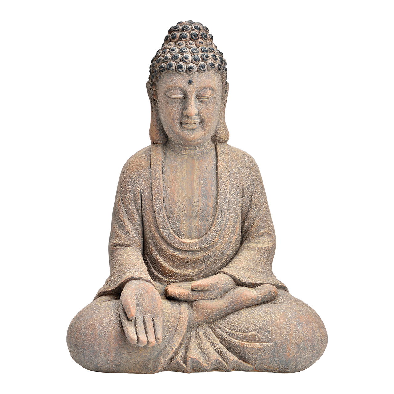 Bouddha en magnésie antique marron (L/H/P) 42x58x31cm