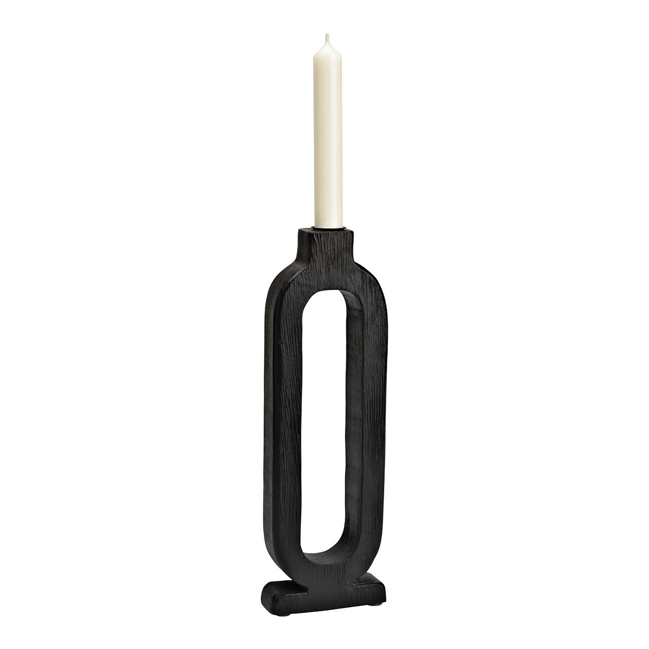 Mango wood candle holder black (W/H/D) 10x30x4cm