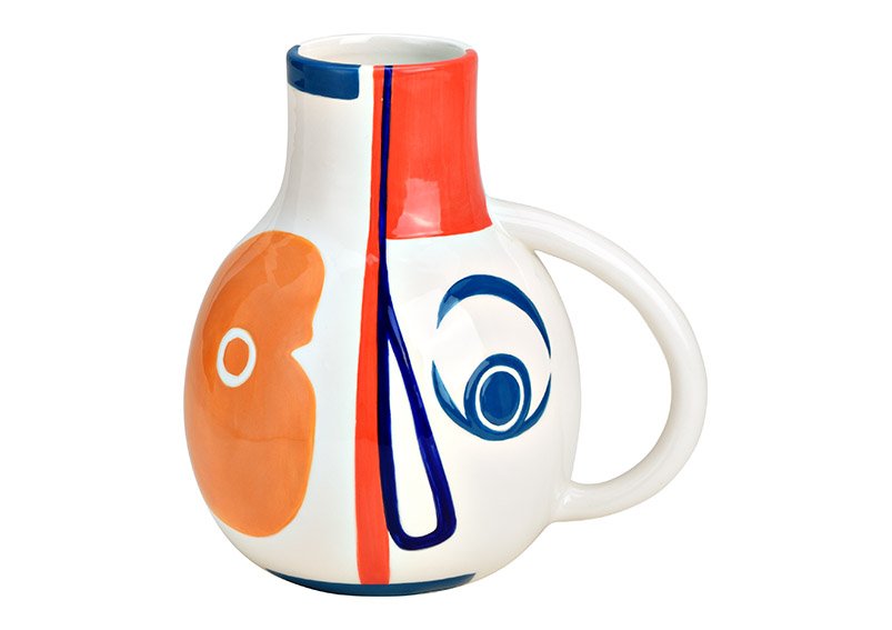 Vase, jug face decor ceramic Colorful (W/H/D) 20x20x15cm