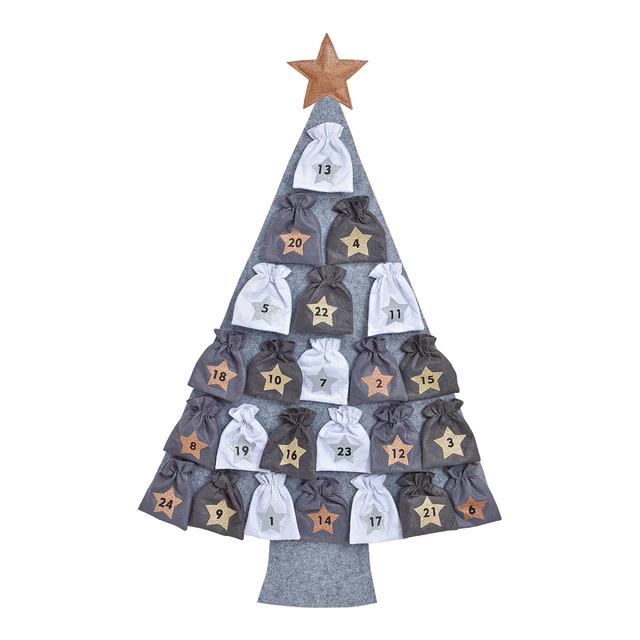 Calendrier de l'Avent Sapin en feutre, gris (L/H/P) 76x115x3cm Calendrier de l'Avent Sapin en feutre, gris (L/H/P) 76x115x3cm