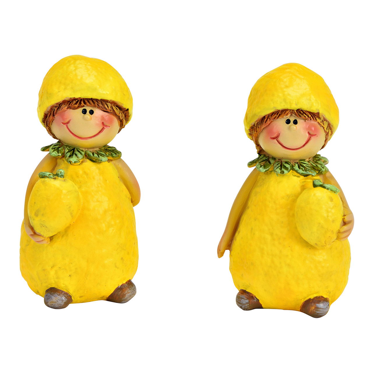 Figurine Enfant citron en poly, 2x, jaune (L/H/P) 4x6x4cm