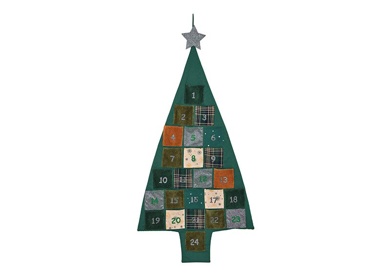 Advent calendar christmas tree made of textile green (w / h) 56x108cm