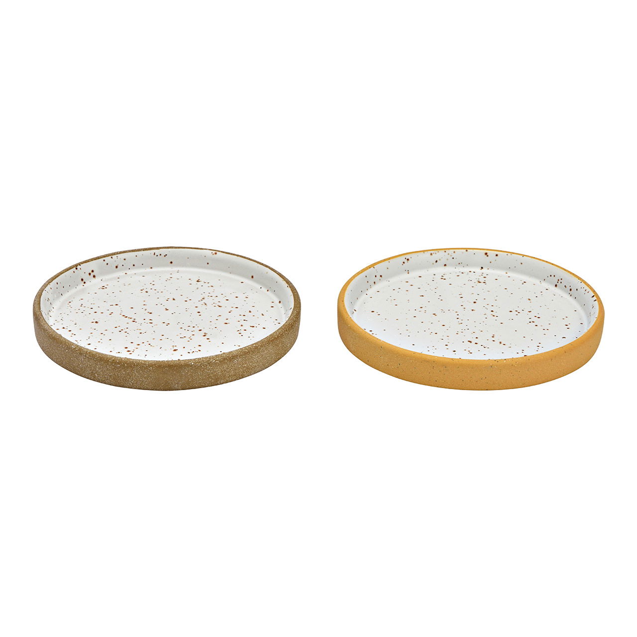 Kerzenhalter aus Keramik, 2-fach, Weiß/Braun (B/H/T) 10x1x10cm Kerzenhalter aus Keramik, 2-fach, Weiß/Braun (B/H/T) 10x1x10cm