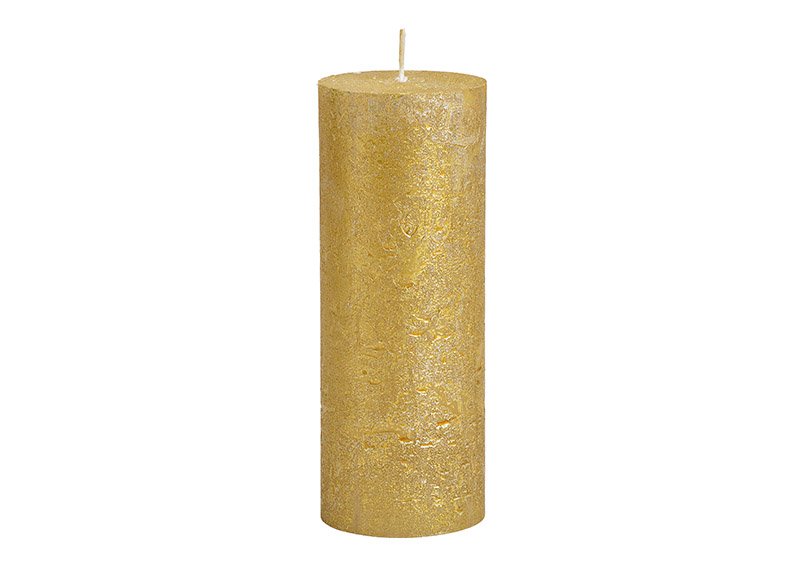 Cera candela shimmer finitura oro (w/h/d) 6,8x18x6,8cm