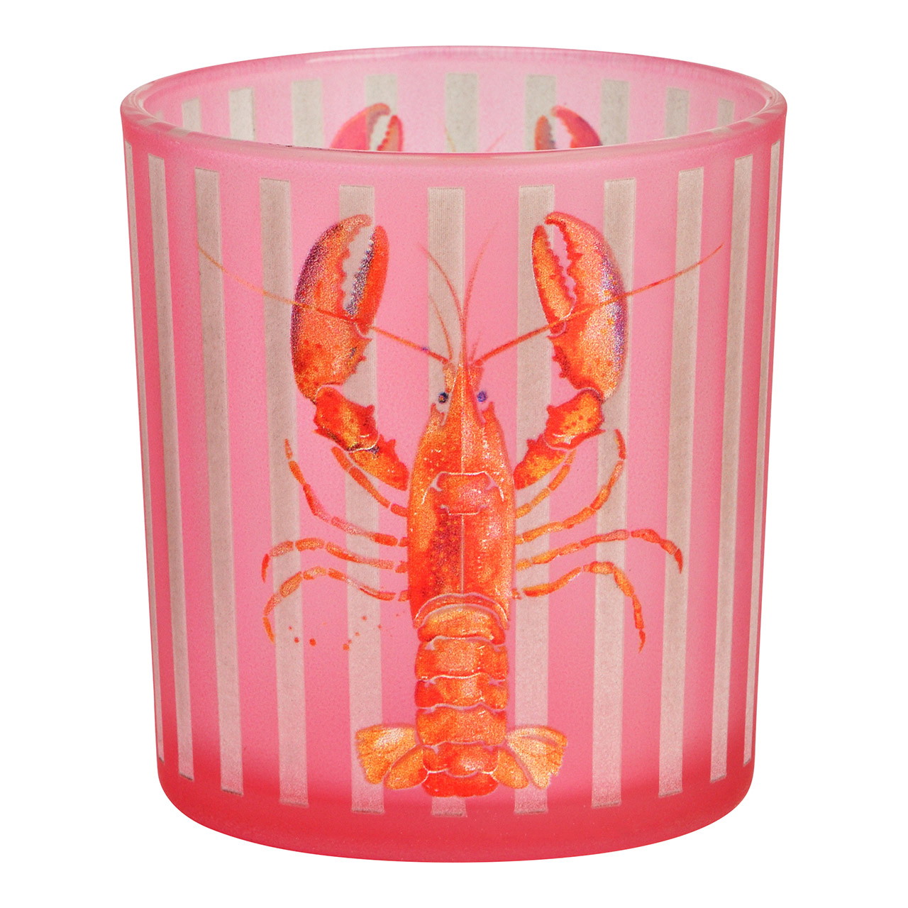 Lanterna marittima, decorazione aragosta in vetro, rosa/rosa (L/H/D) 7x8x7cm Essen, Meeresfrüchte, Tier, Hummer, Leben im Meer