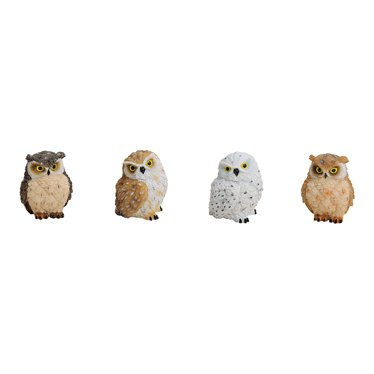 Owl made of poly, 4 assorted, W5 x D6 x H5 cm