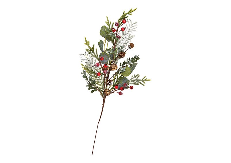 Christmas branch made of plastic green, red (w / h / d) 27x65x5cm