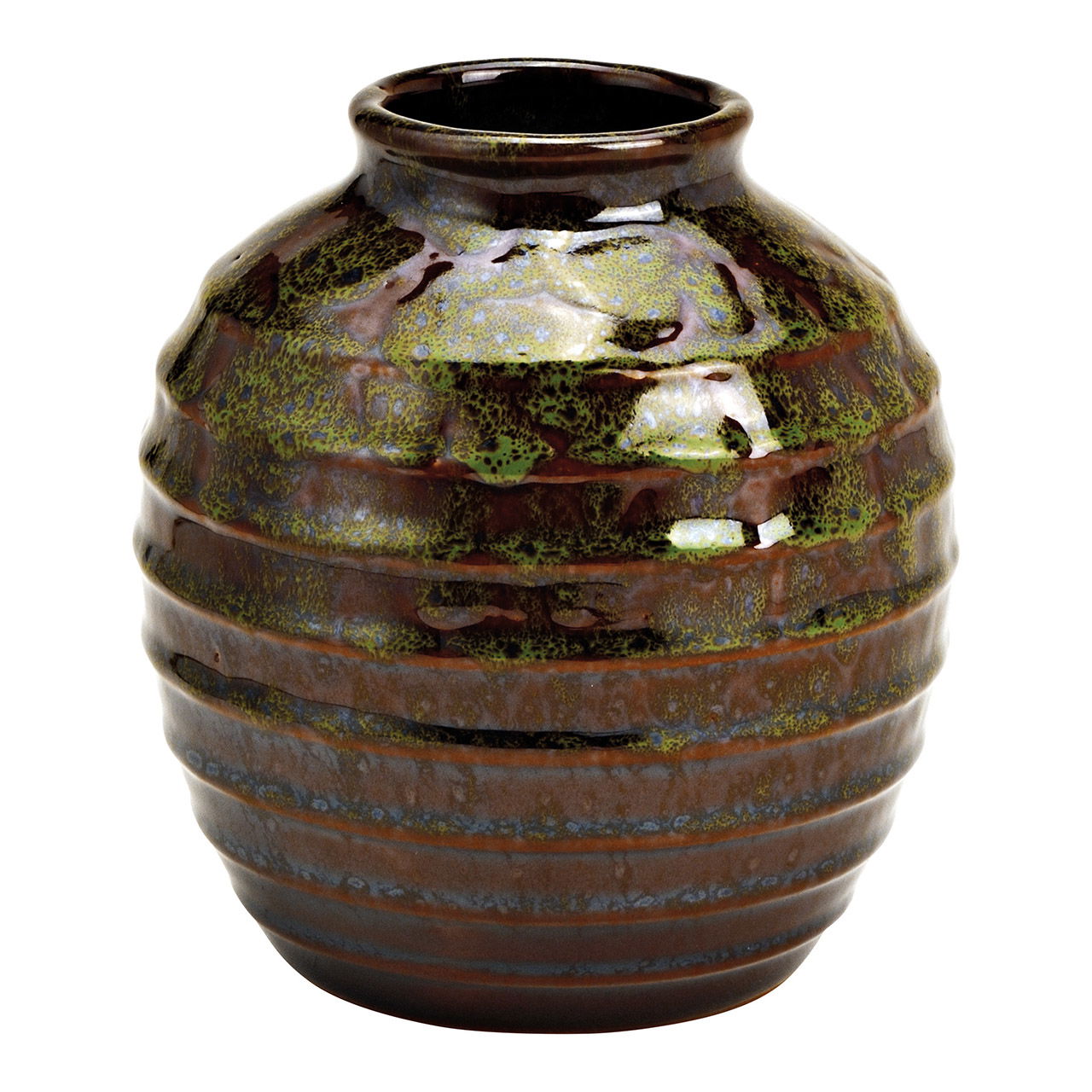 Green ceramic vase (W/H/D) 14x16x14cm Green ceramic vase (W/H/D) 14x16x14cm