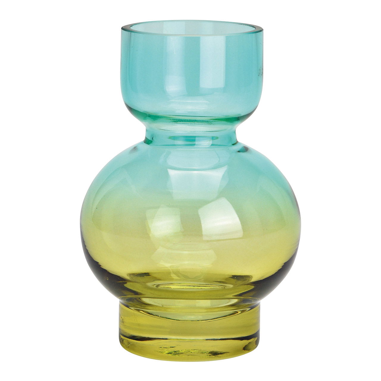 Vaso in vetro verde (L/H/D) 11x16x11cm
