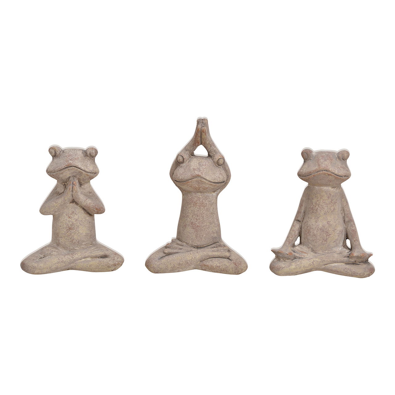 Yogo Frosch aus Zement Grau 3-fach, (B/H/T) 7x12x5cm Yogo Frosch aus Zement Grau 3-fach, (B/H/T) 7x12x5cm