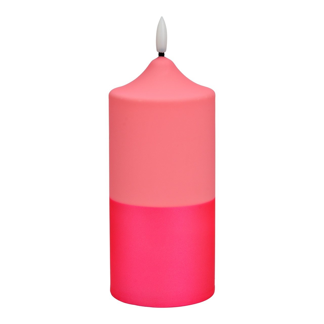 LED Kerze aus Wachs/Kunststoff, Pink/rosa (B/H/T) 7x20x7cm Batteriebetrieb 2xAA, nicht enthalten