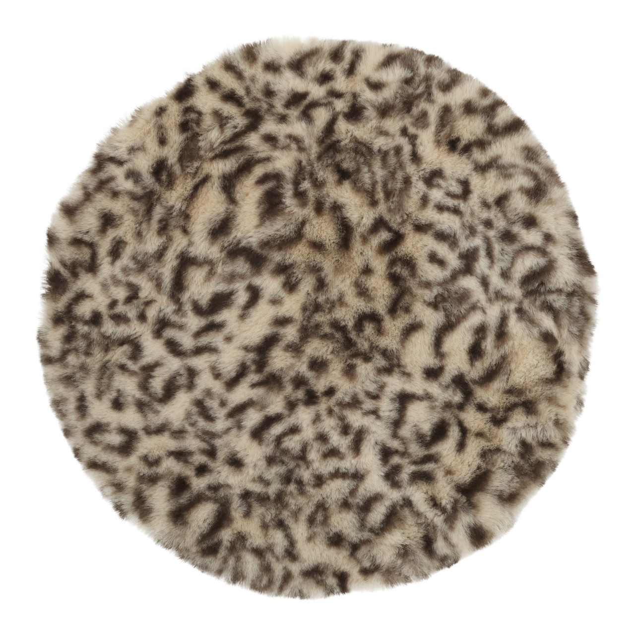 Pfotenauflage, Kuschelmatte, Felloptik, Leopardenausdruck, Rund