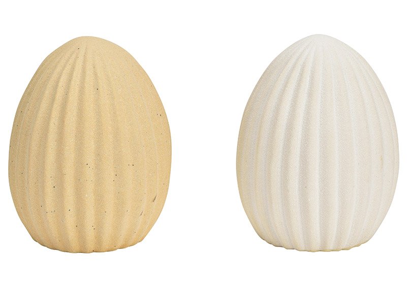 Huevo de Pascua de cerámica blanco (A/A/P) 7x9x7cm