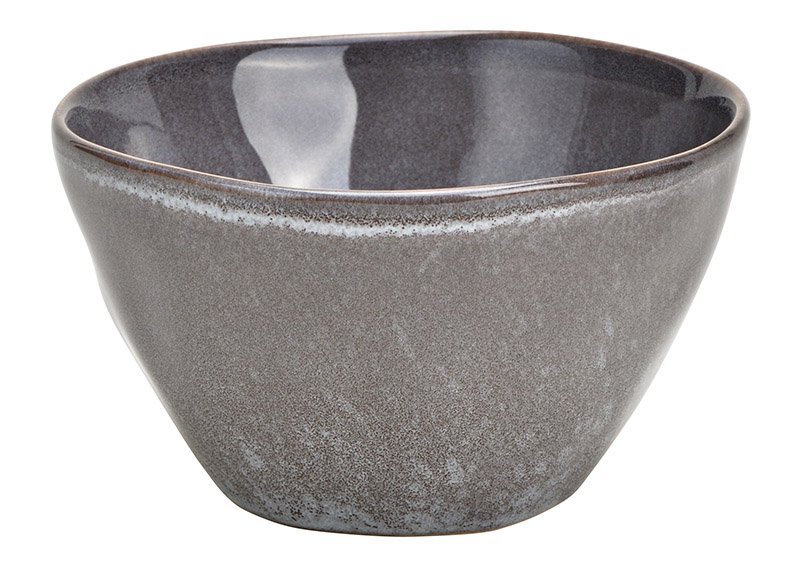 Stoneware bowl Grey (W/H/D) 14x8x14cm 600ml