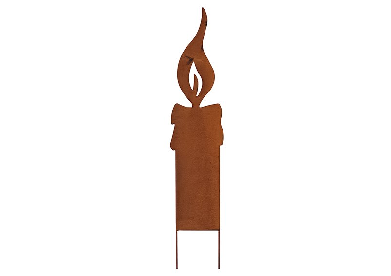 Enchufe vela de metal marrón (A/A) 13x69cm