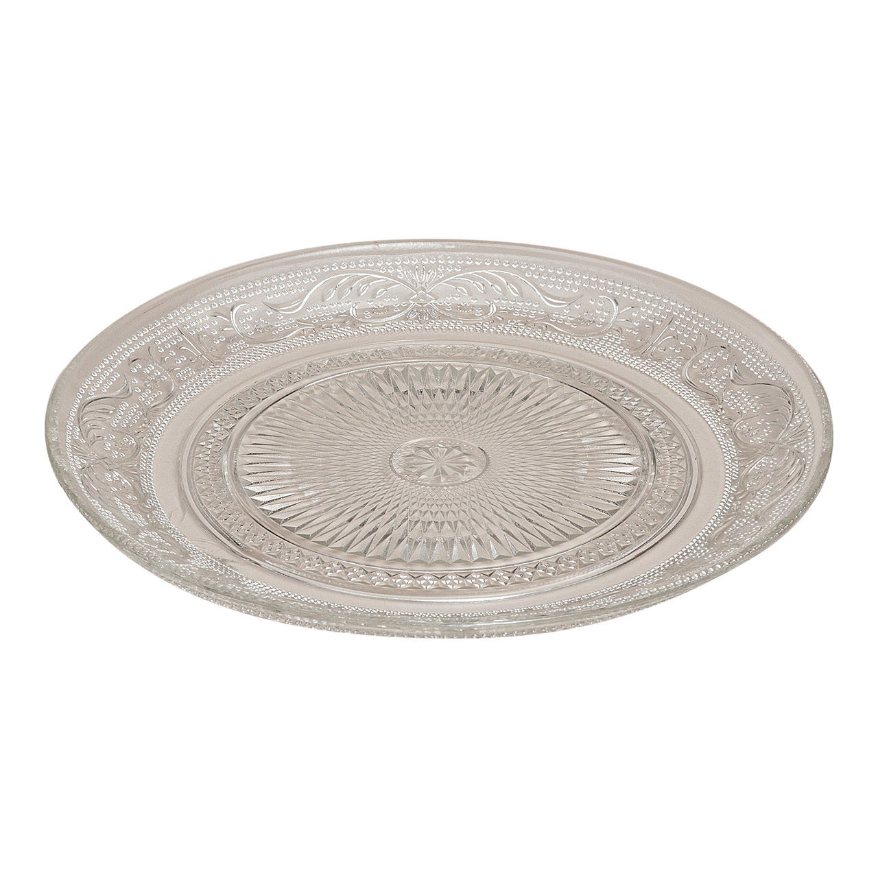 Deko Teller Barock aus Glas, B18 cm Deko Teller Barock aus Glas, B18 cm