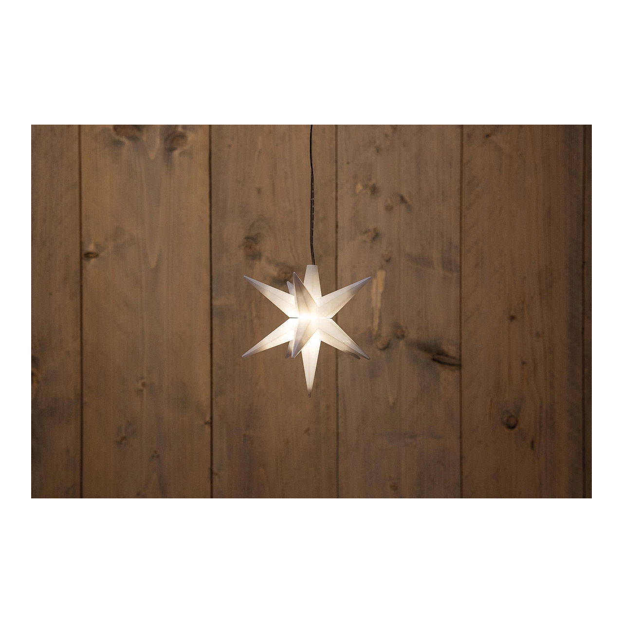 3d star white 12cm/1led warm white/ 1,5m transparent lead/3xaa 6/18s timer