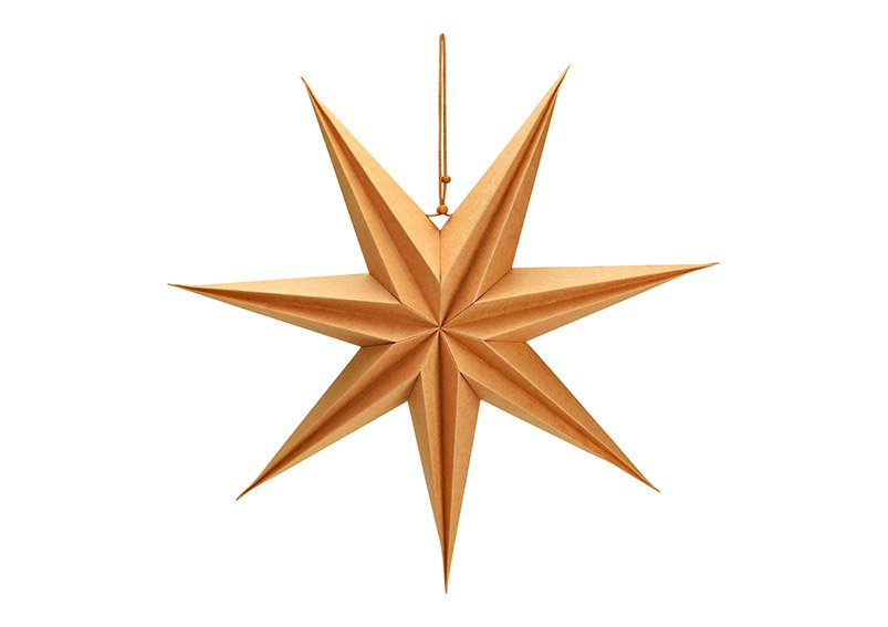 Étoile lumineuse 7 branches en papier kraft en papier/carton brun Ø45cm