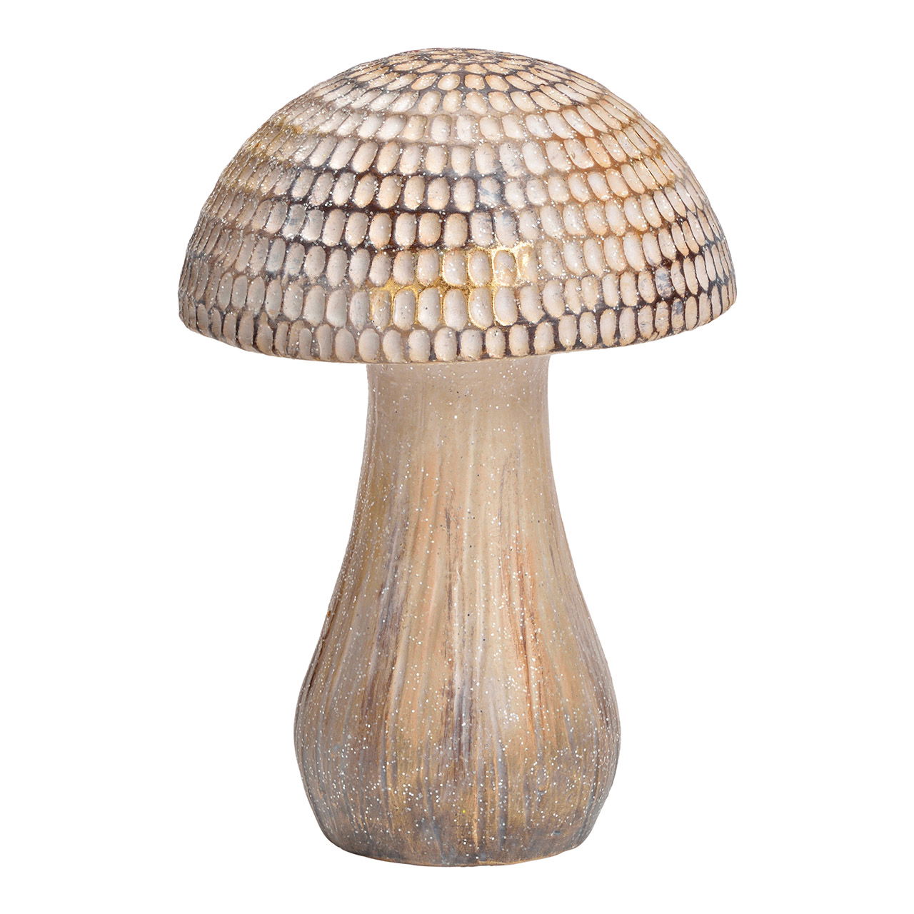 Champignon avec paillettes en argile Champagne (L/H/P) 16x23x16cm